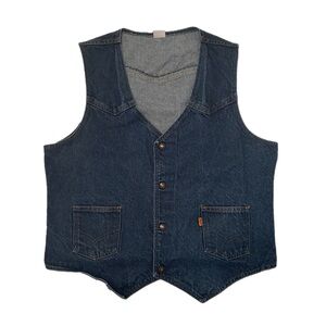 Levi's Blue Denim Vest With Orange Tag Size Large